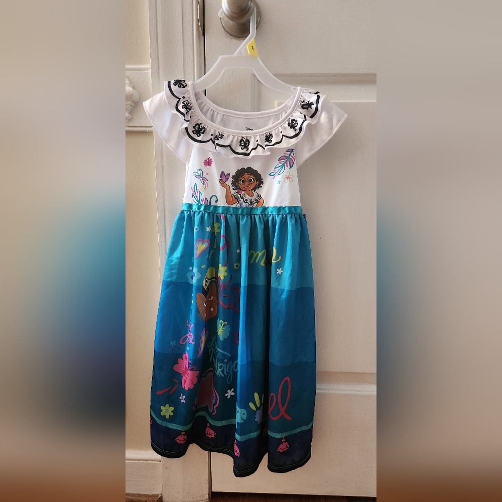 Disney White and Blue Kids Casual Dress